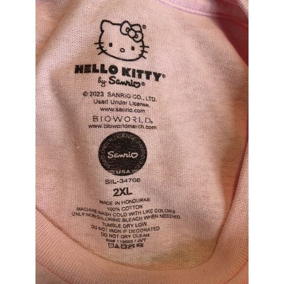 Sanrio Hello Kitty Long Sleeve Pullover Shirt Women 2XLLogo Pink License Product - Picture 8 of 8